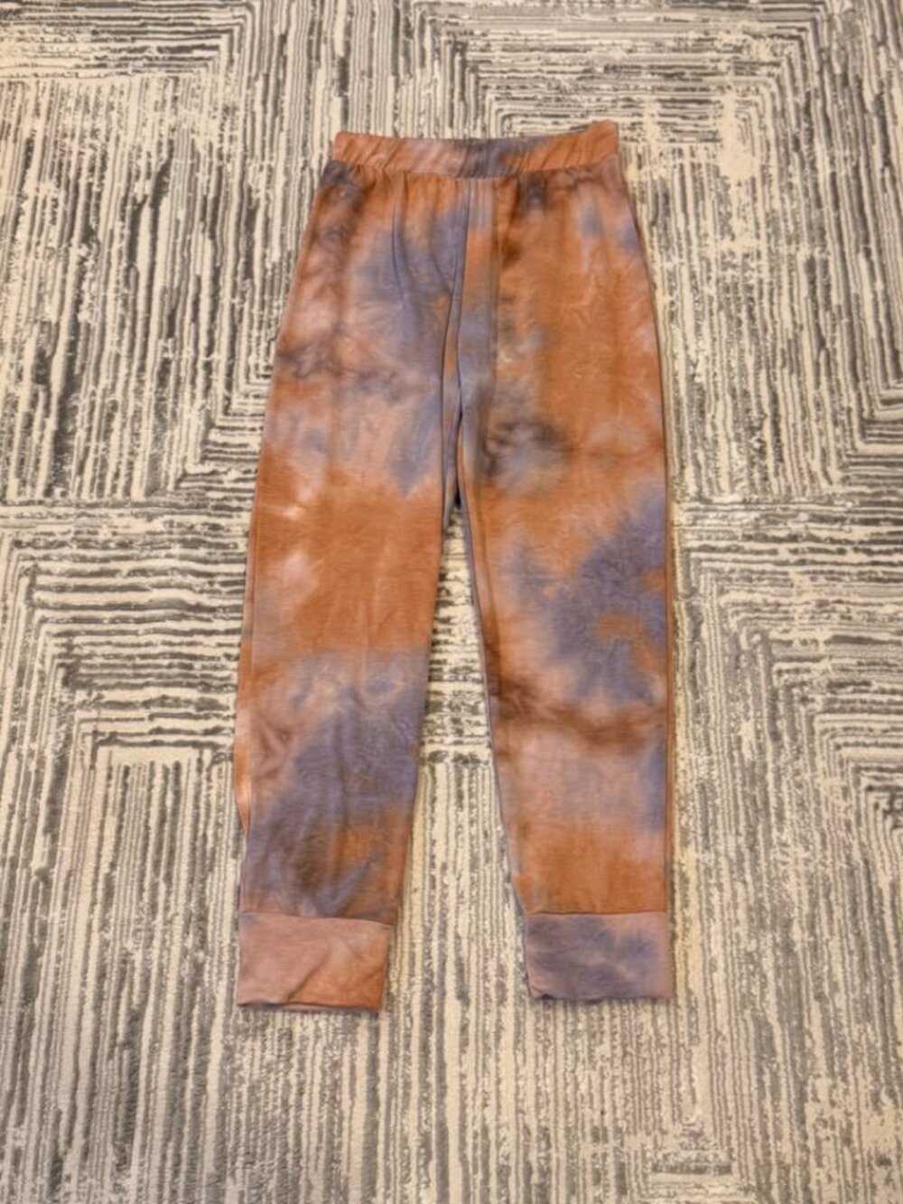 No Name women's small peach/purple tie-dyed joggers